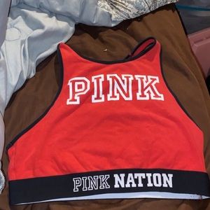 Red sports bra